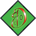 Green diamond logo with black border and stylized red and black letters C, J, and O.