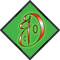 Green diamond logo with black border and stylized red and black letters C, J, and O.