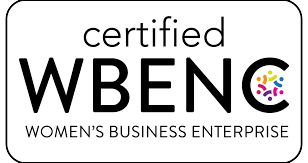 Certified WBENC Women’s Business Enterprise logo in black with colorful circular mark