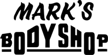 Mark's Body Shop logo, black text on white: