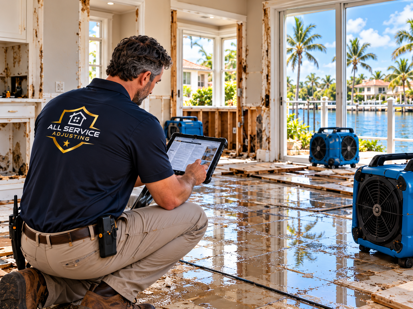 Public adjuster helping homeowners negotiate a property insurance claim