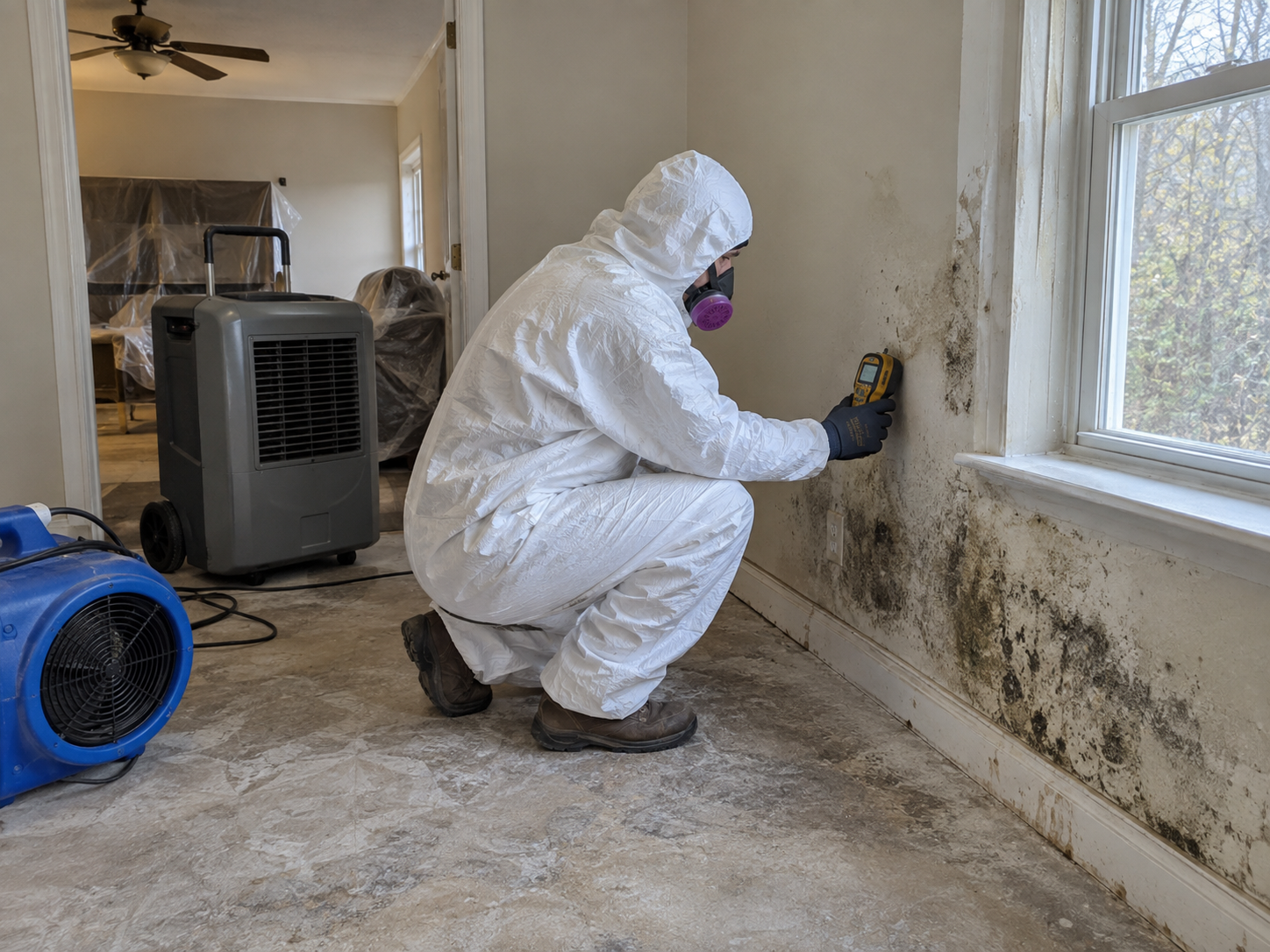 Public adjuster documenting storm damage at a Southwest Florida home