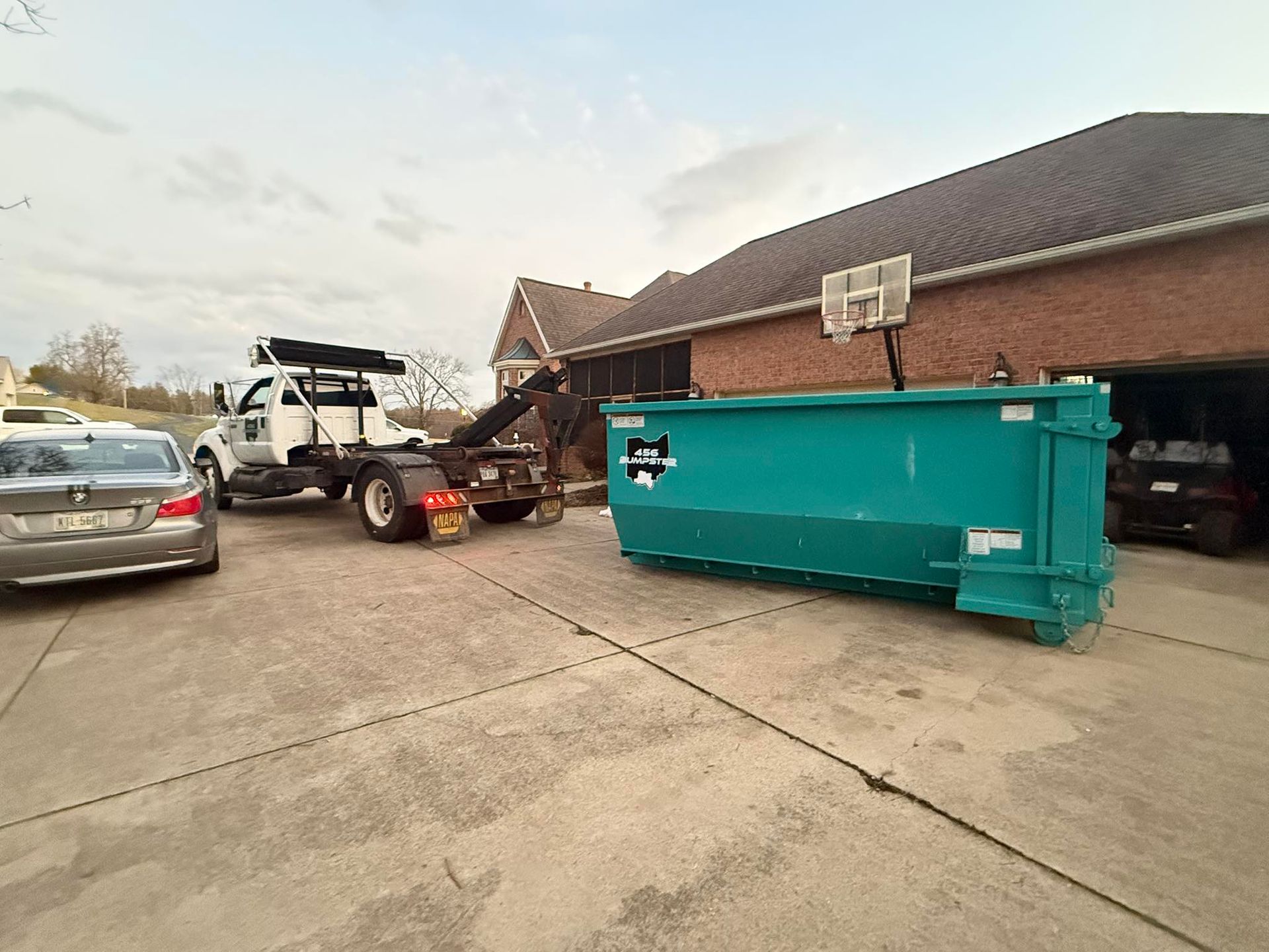 456 Dumpsters 15 yard roll-off delivered to a residential remodel job