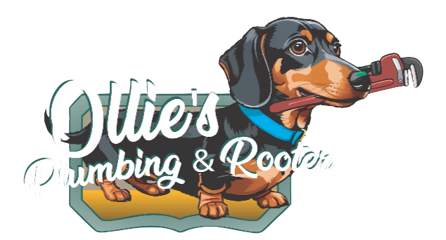 Logo of a dachshund holding a pipe, with the text &ldquo;Otto&rsquo;s Plumbing & Rooter&rdquo;