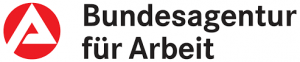 Logo der Bundesagentur für Arbeit, bestehend aus einem roten Kreis mit einem weißen „A“ und schwarzem Text.