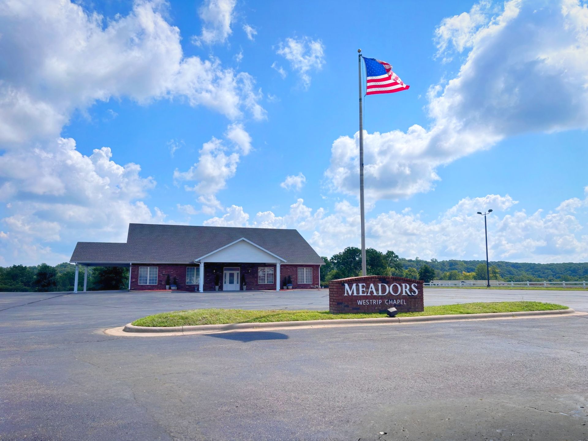 Exterior of the Meadors Funeral Home in Crane, MO.