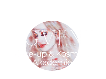 Ein Bild einer Frau in einem Kreis mit den Worten Make-up & Kosmetik Akademie