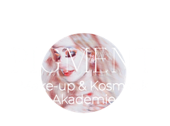 Ein Bild einer Frau in einem Kreis mit den Worten Make-up & Kosmetik Akademie