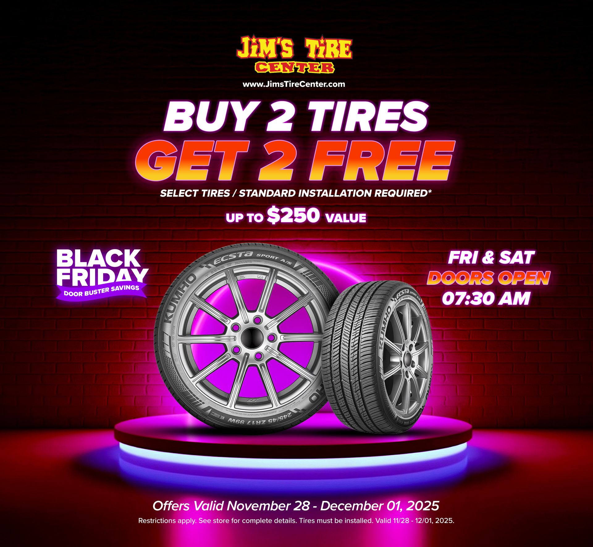 Buy 2 Tires Get 2 Free - Select Tires image