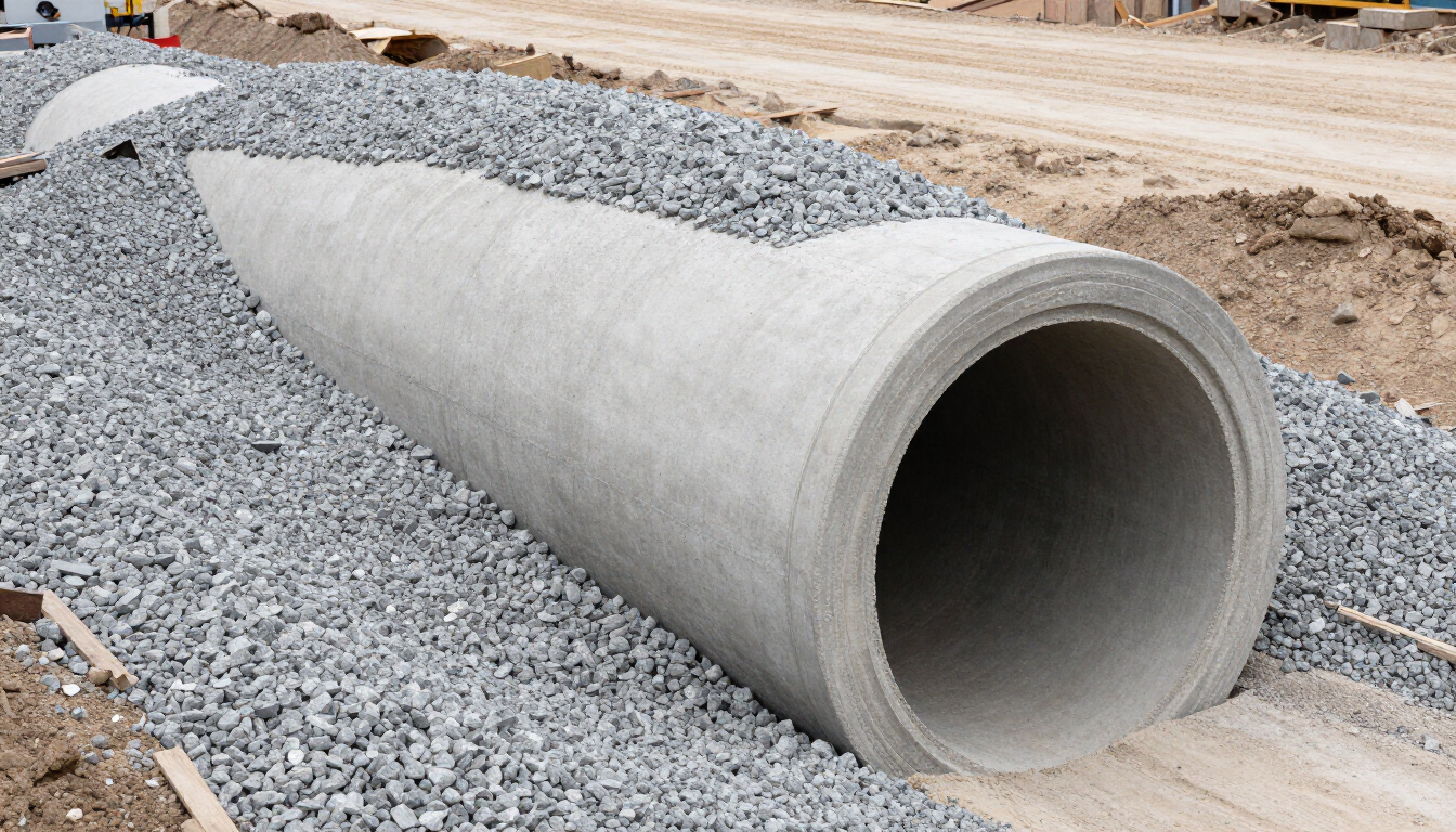 New culvert installation under a driveway