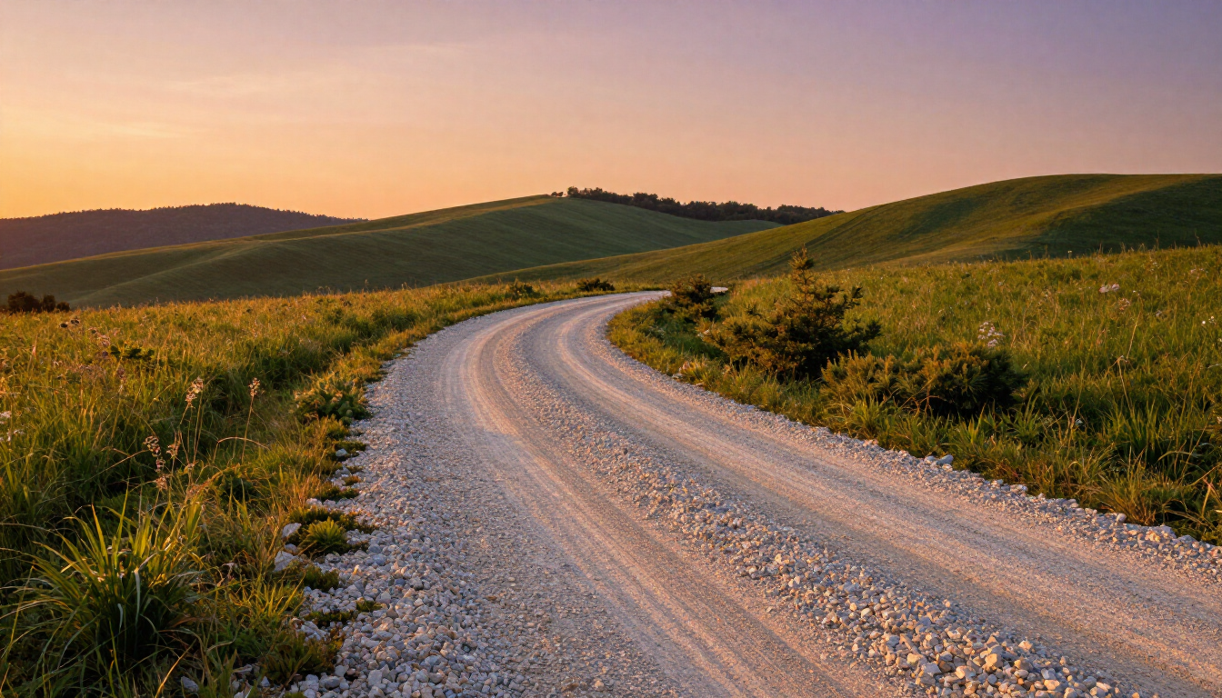 Professional grading of a gravel driveway in Middle Tennessee to prevent erosion and potholes.