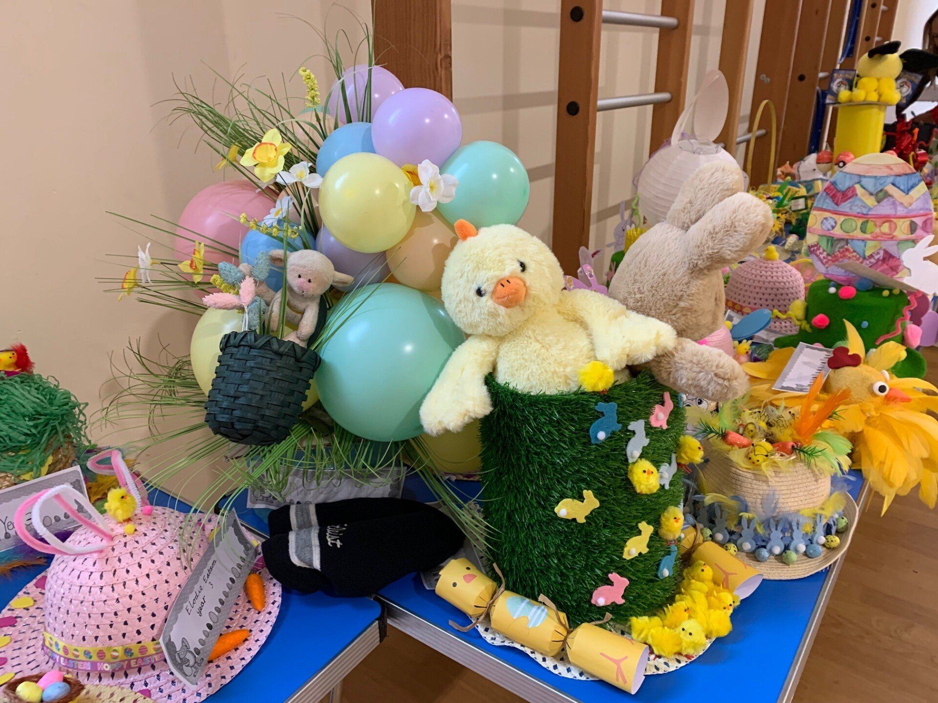 Some of the Easter bonnets made by Lace Hill Academy pupils