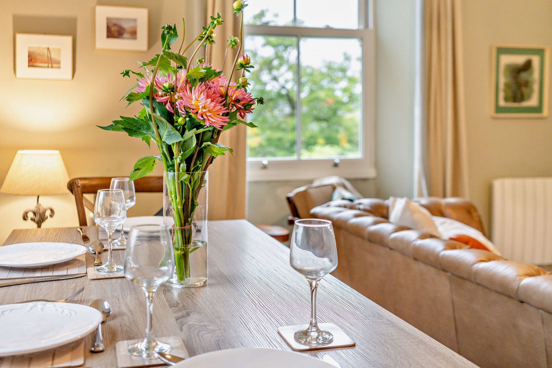 The Old Vicarage - Dining Room and Leather Sofa Photo