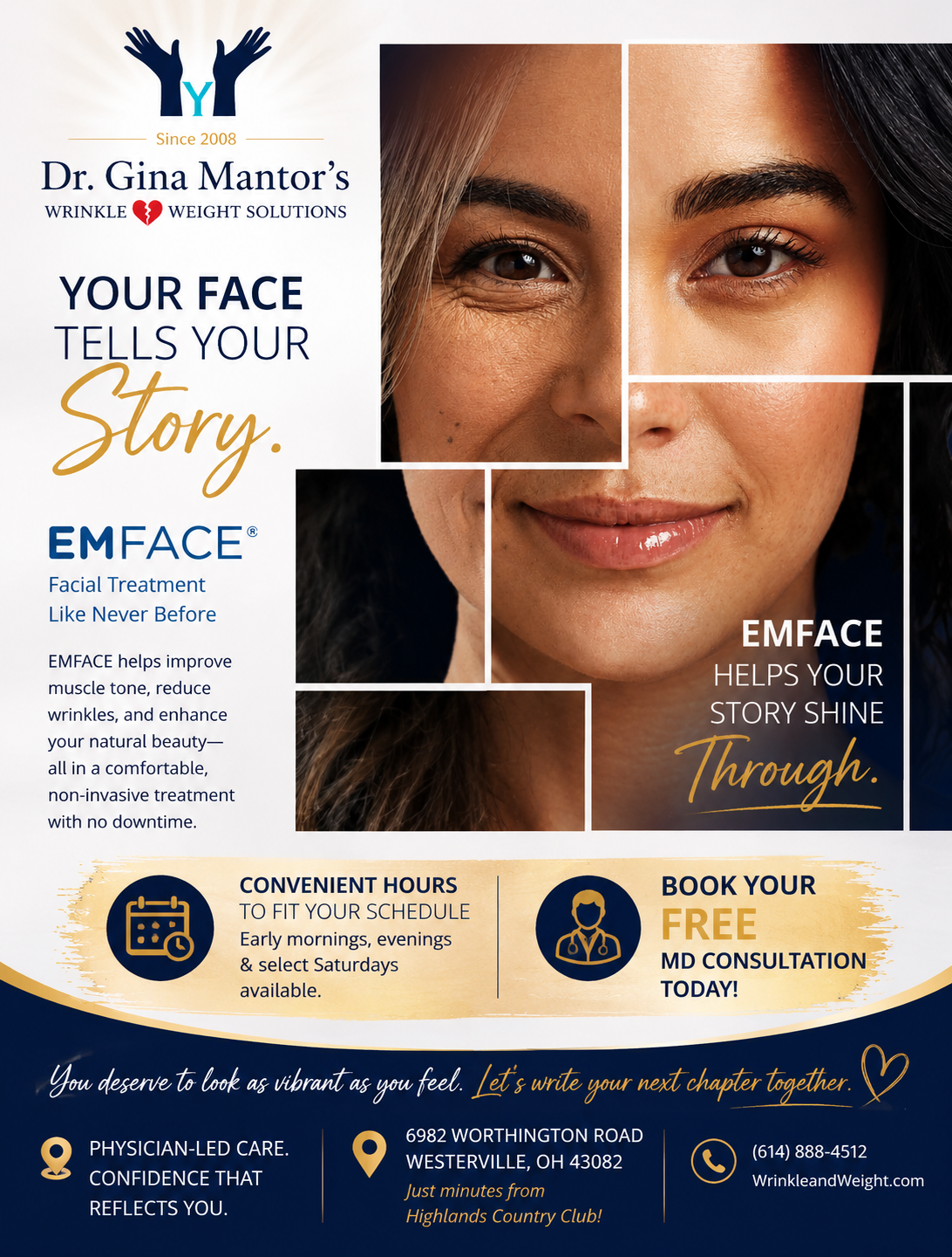 no needles. no bruising. just lifted results with Emface. FREE consult.