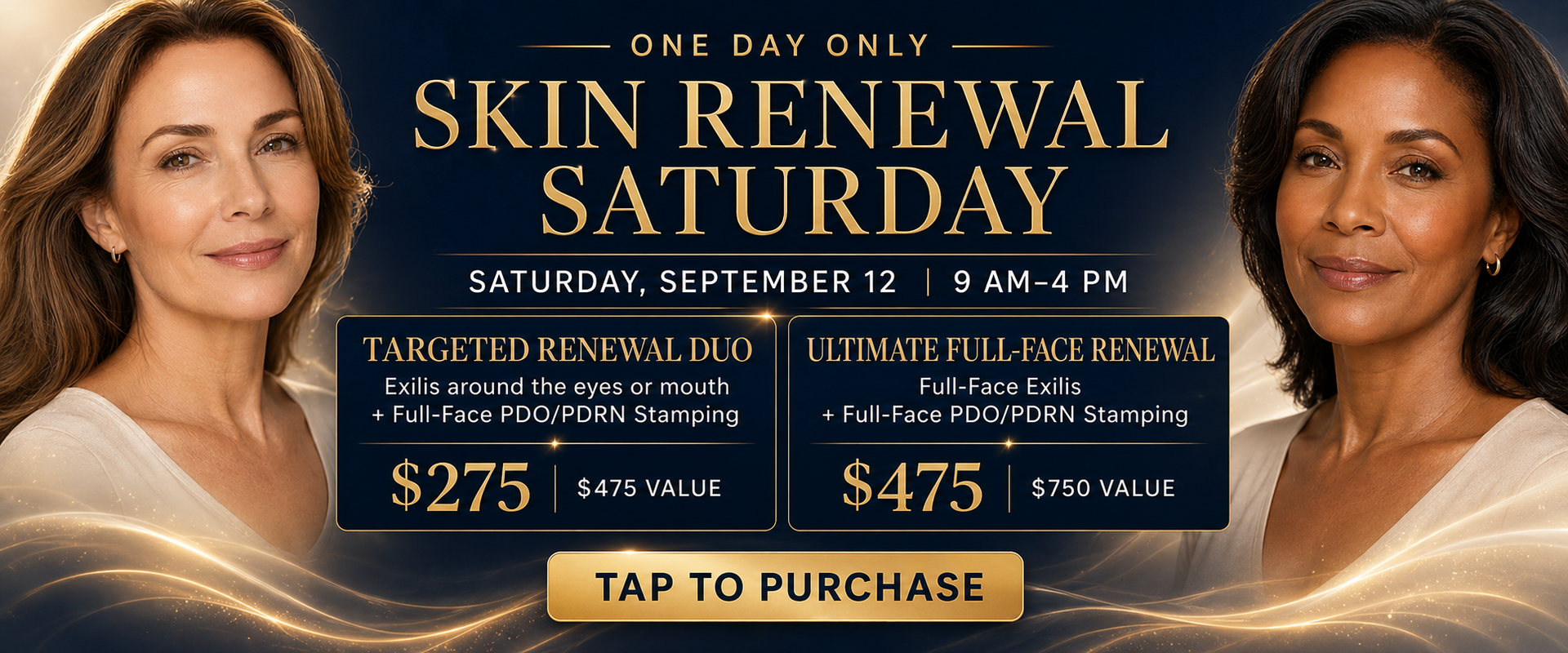 Tap to Reserve Your Spot! Promotional graphic for our Sin Renewal Saturday event taking place Saturday September 12