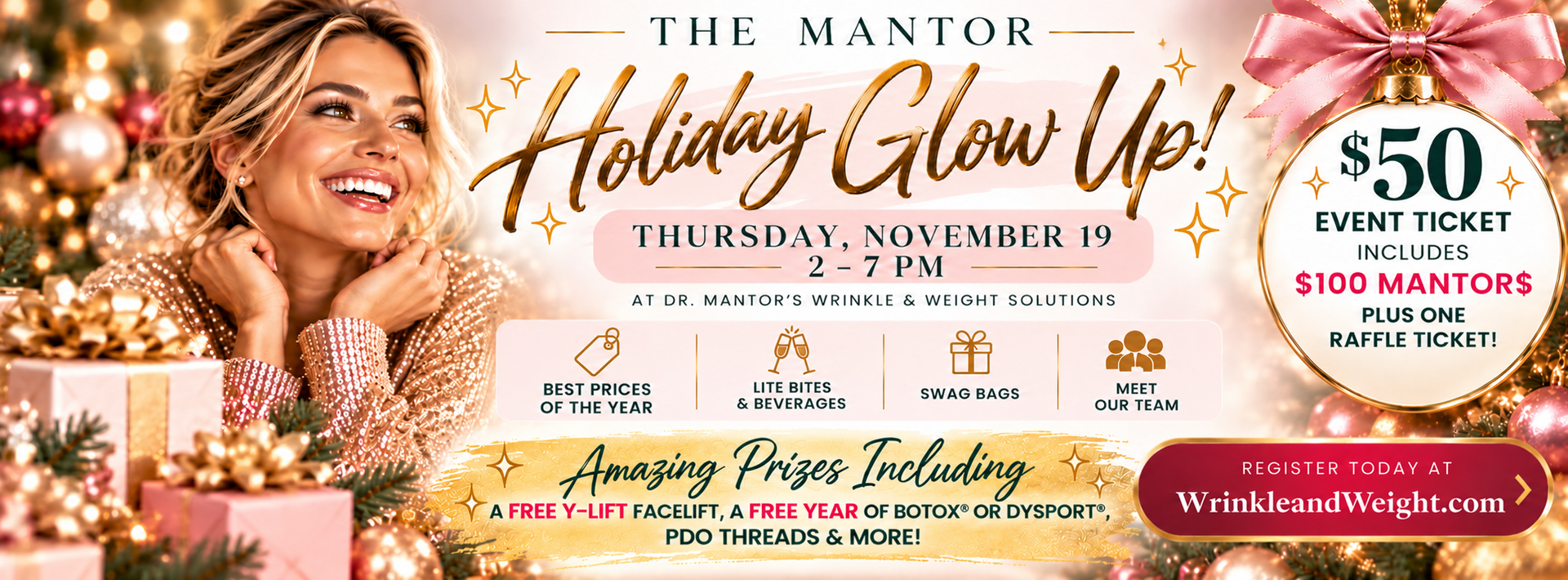 JOIN US FOR OUR HOLIDAY MANTOR GLOW UP - OUR BEST PRICES OF THE YEAR!