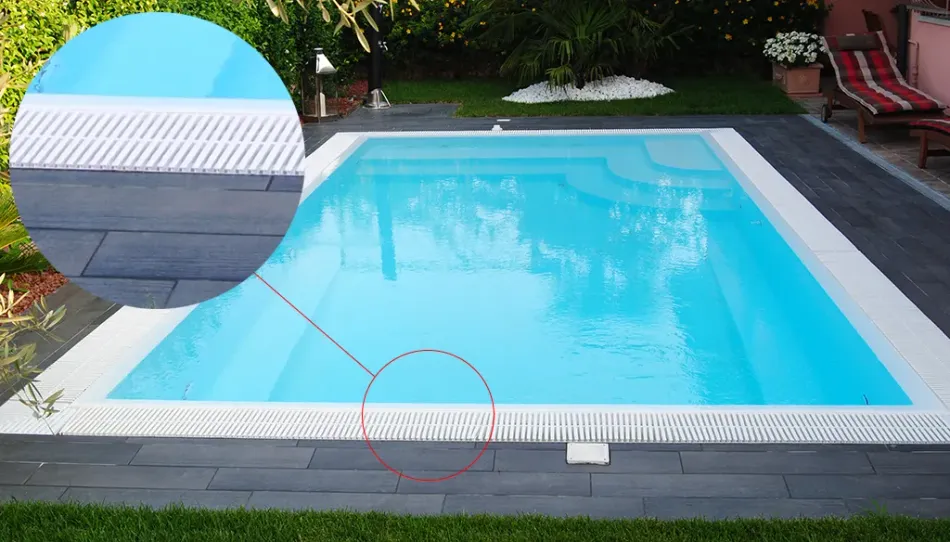 tecnologie per piscine a bordo sfioro griglia in pvc