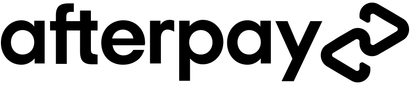 Afterpay logo with black text and two right-facing arrows.
