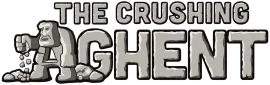 A black and white logo for the crushing aghent.