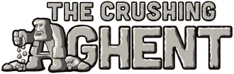 A black and white logo for the crushing achent.
