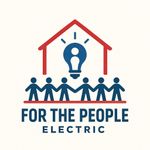 &ldquo;For the People Electric&rdquo; logo with five people holding hands under a house and lightbulb icon