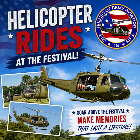Three people standing in front of a red helicopter with the letters rj on it