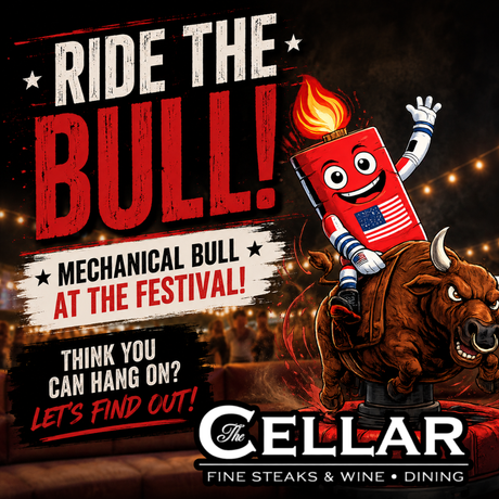 A little girl is riding a mechanical bull.