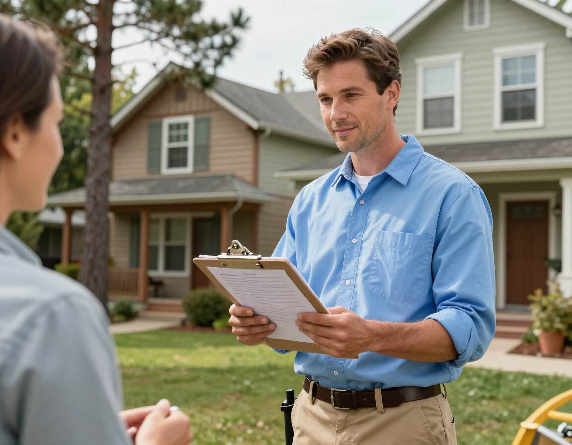 Worker providing a free, honest estimate before starting a job in Jacksonville