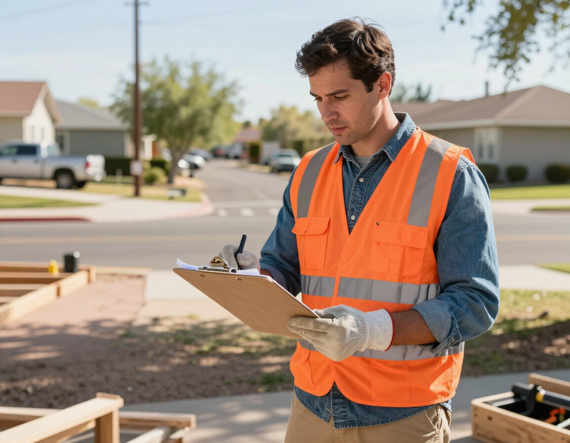 Worker providing a free, honest estimate before starting a job in Phoenix, Oregon