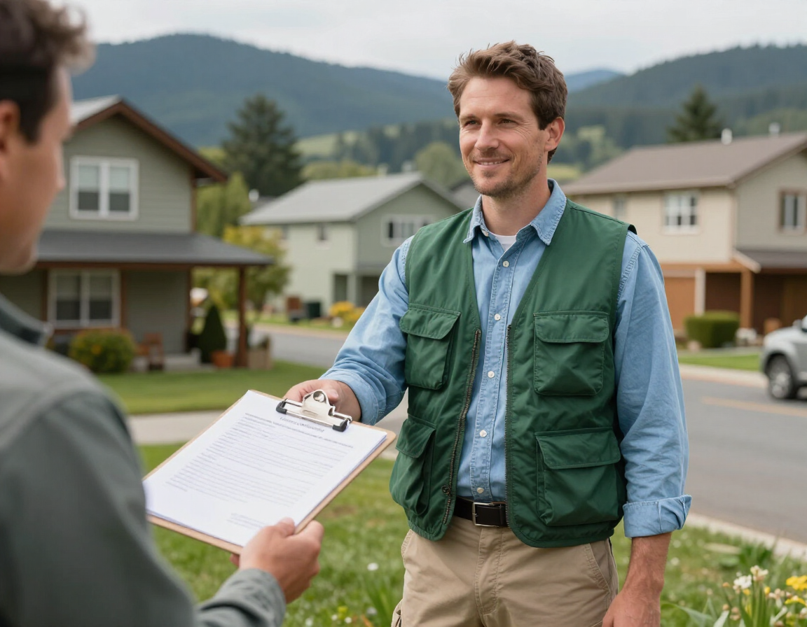 Worker providing a free, honest estimate before starting a job in Shady Cove, Oregon