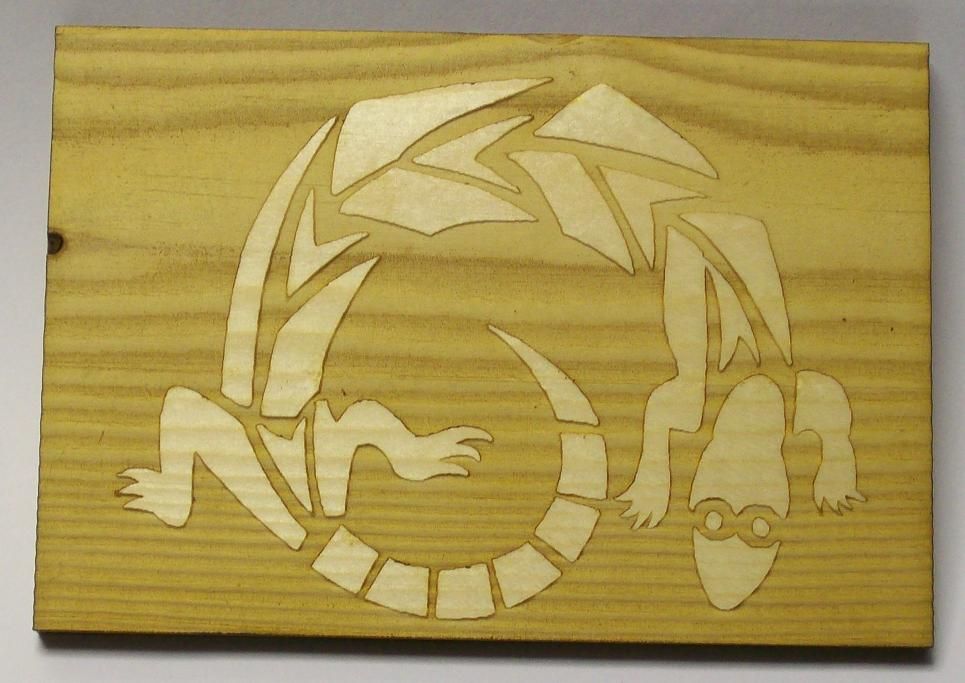 gecko lizard engraved by a rabbit laser usa machine