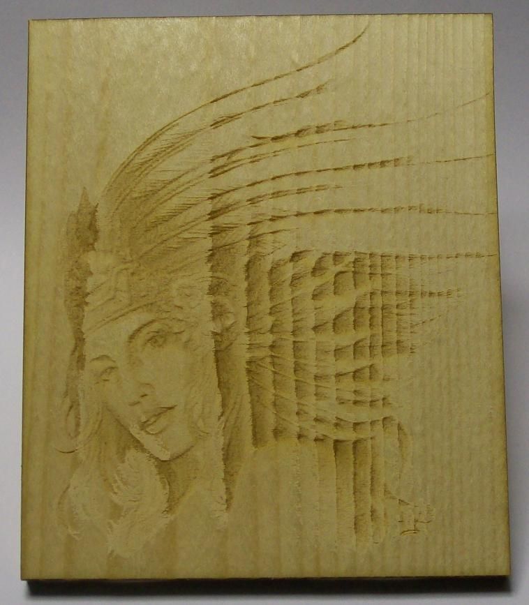 native american princess laser engraved by a rabbit laser usa machine