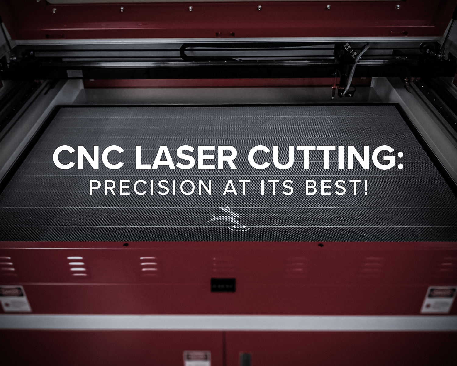 image of open bed co2 laser machine with title text overlaid