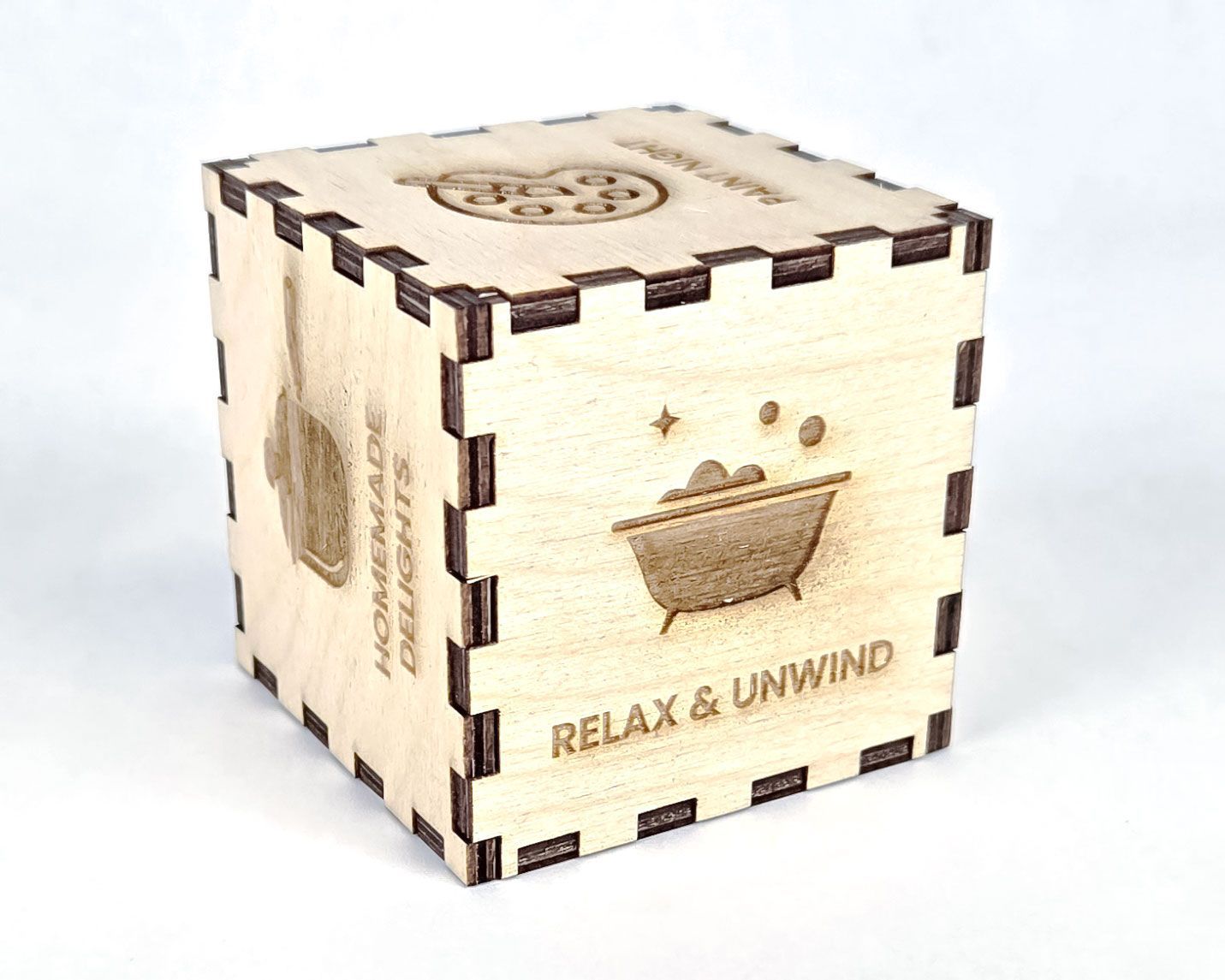 Finished and put together laser cut and engraved box