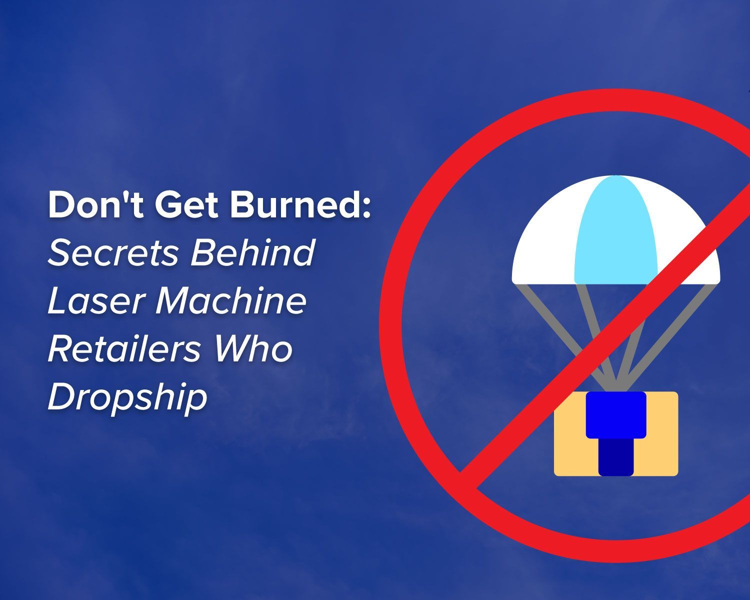 title text with drop shipping icon crossed out
