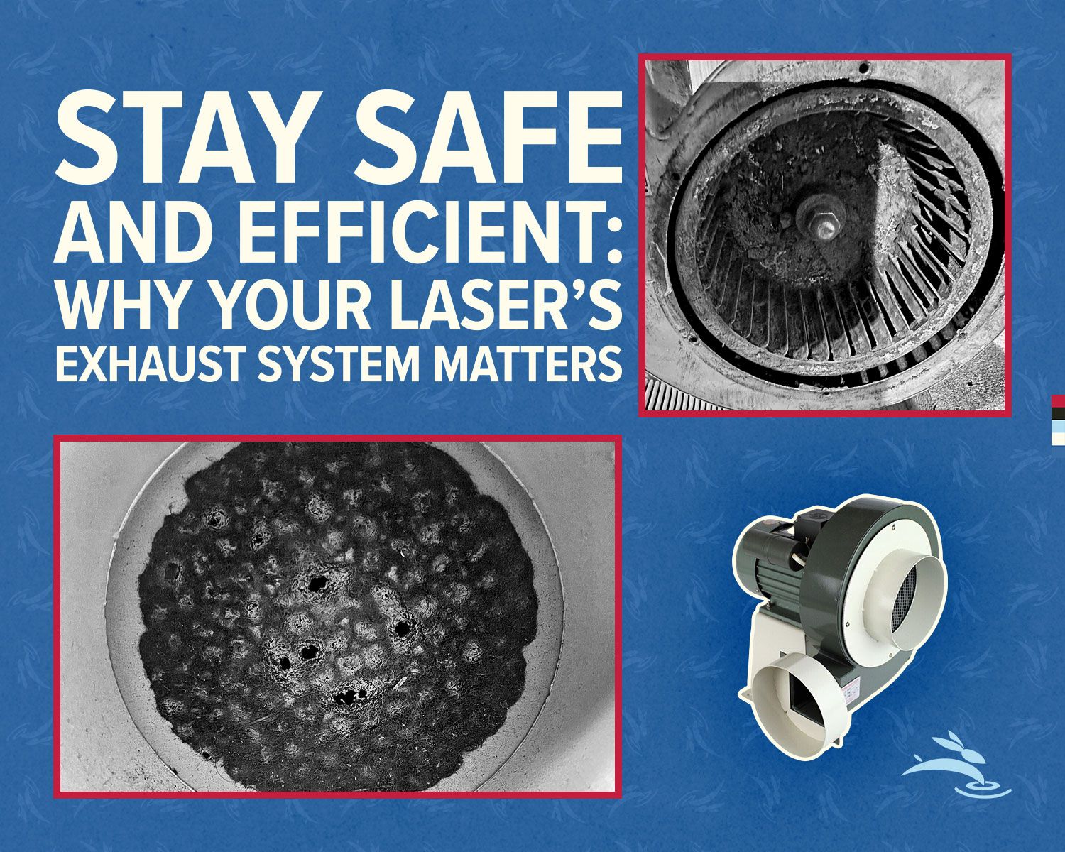 blog thumbnail of title text with photos of dirty vacuum exhaust grate and dirty vacuum exhaust blower