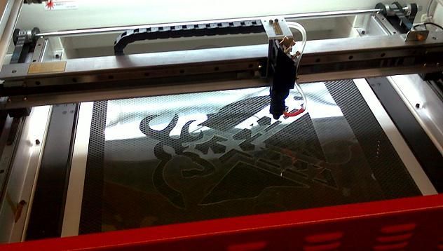 stencil template cut from a rabbit laser machine