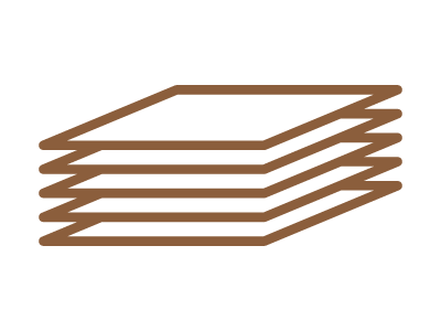 Brown stacked sheet icon representing raw material costs in a pricing formula.