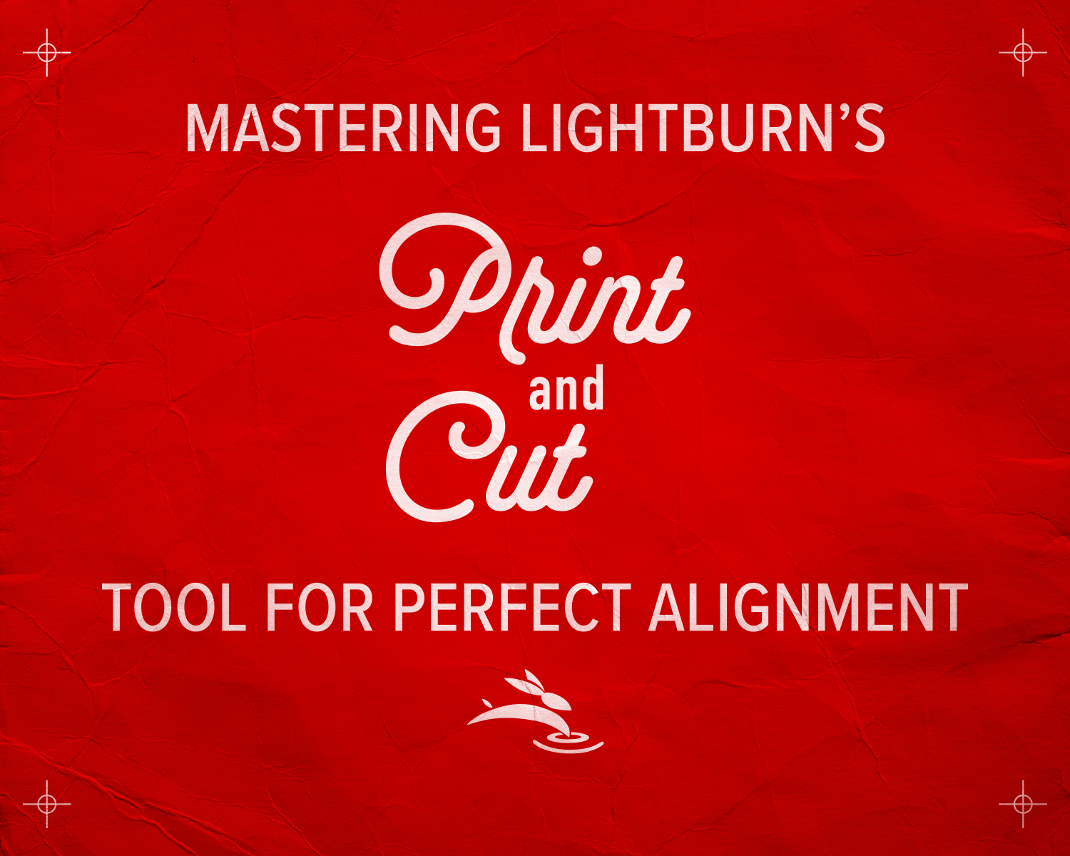 title text over red paper background with registration points