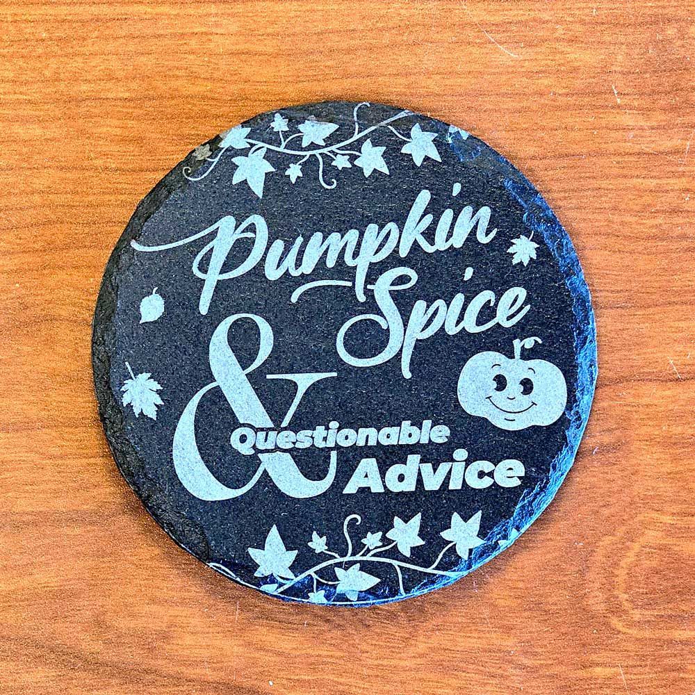 Round black coaster with