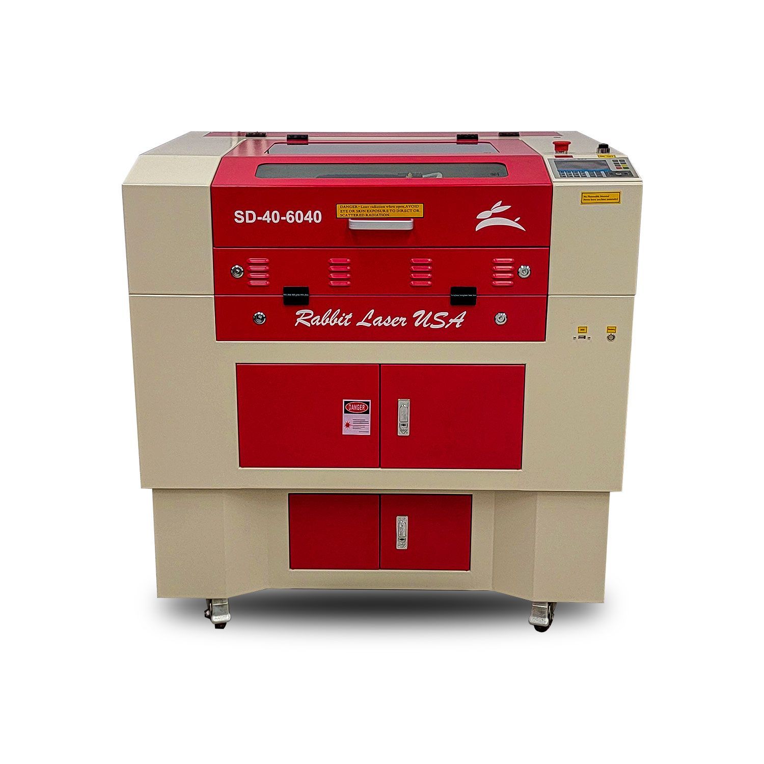 Rabbit Laser USA SD-40-6040 CO2 laser engraving and cutting machine.