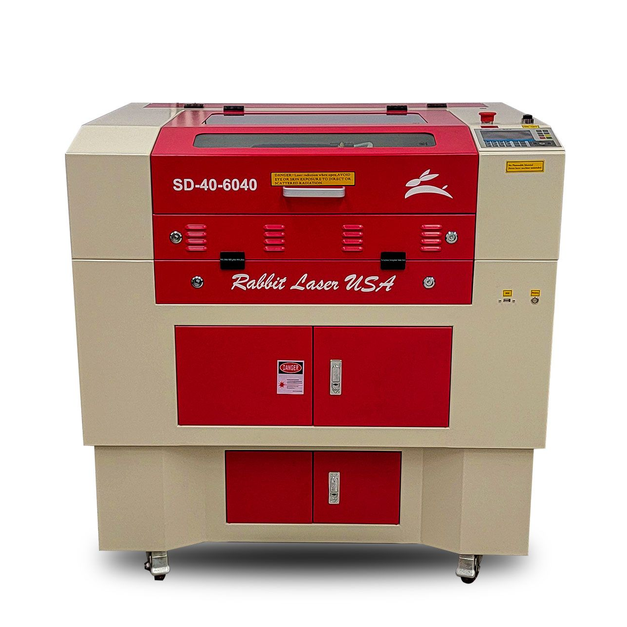 SD-40-6040 CO2 laser engraving and cutting machine with enclosed cabinet design