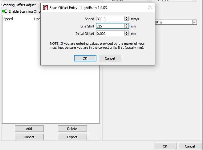 scanning offset entry