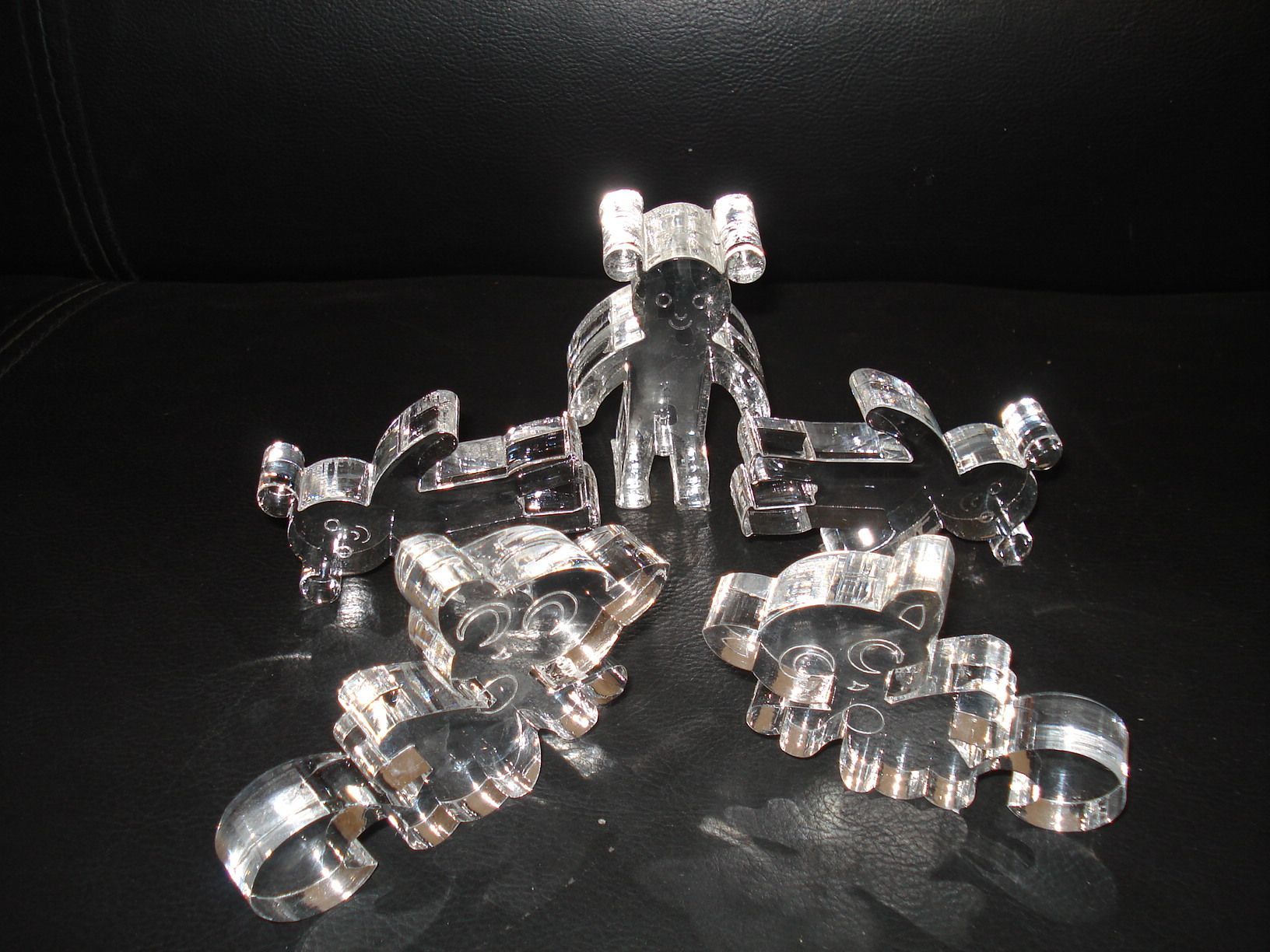 acrylic bears laser cut by a rabbit laser usa machine