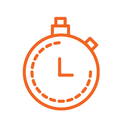 Orange stopwatch icon representing labor time in a pricing formula.
