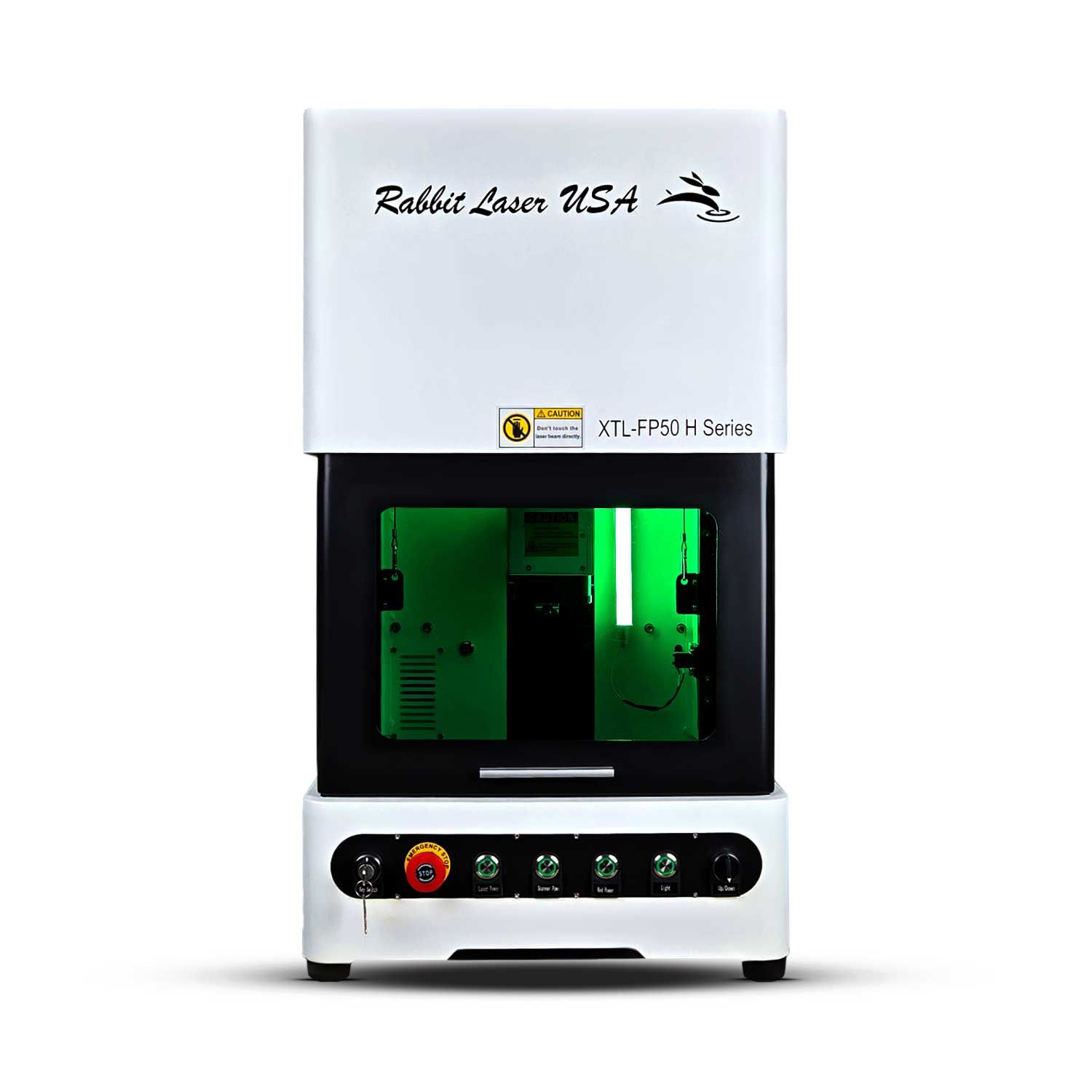 XTL-FP50 enclosed fiber laser marking machine with illuminated work area