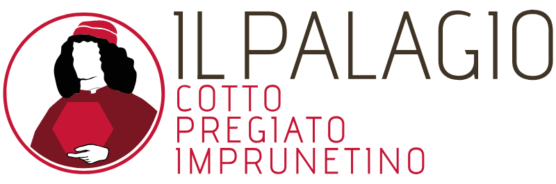 Logo per Il Palagio, caratterizzato da un emblema circolare rosso e testo nero su sfondo bianco.