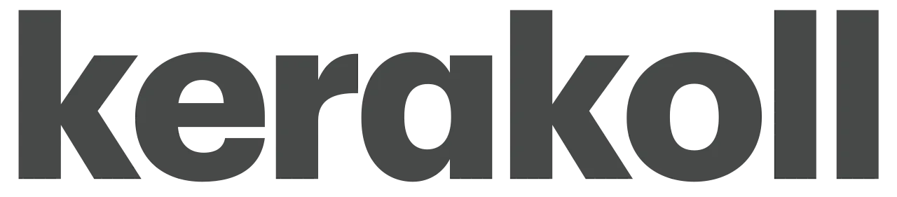 Logo Kerakoll in lettere minuscole grigio scuro su sfondo bianco.