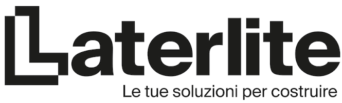 Logo Laterlite with slogan “Le tue soluzioni per costruire” in black and gray.