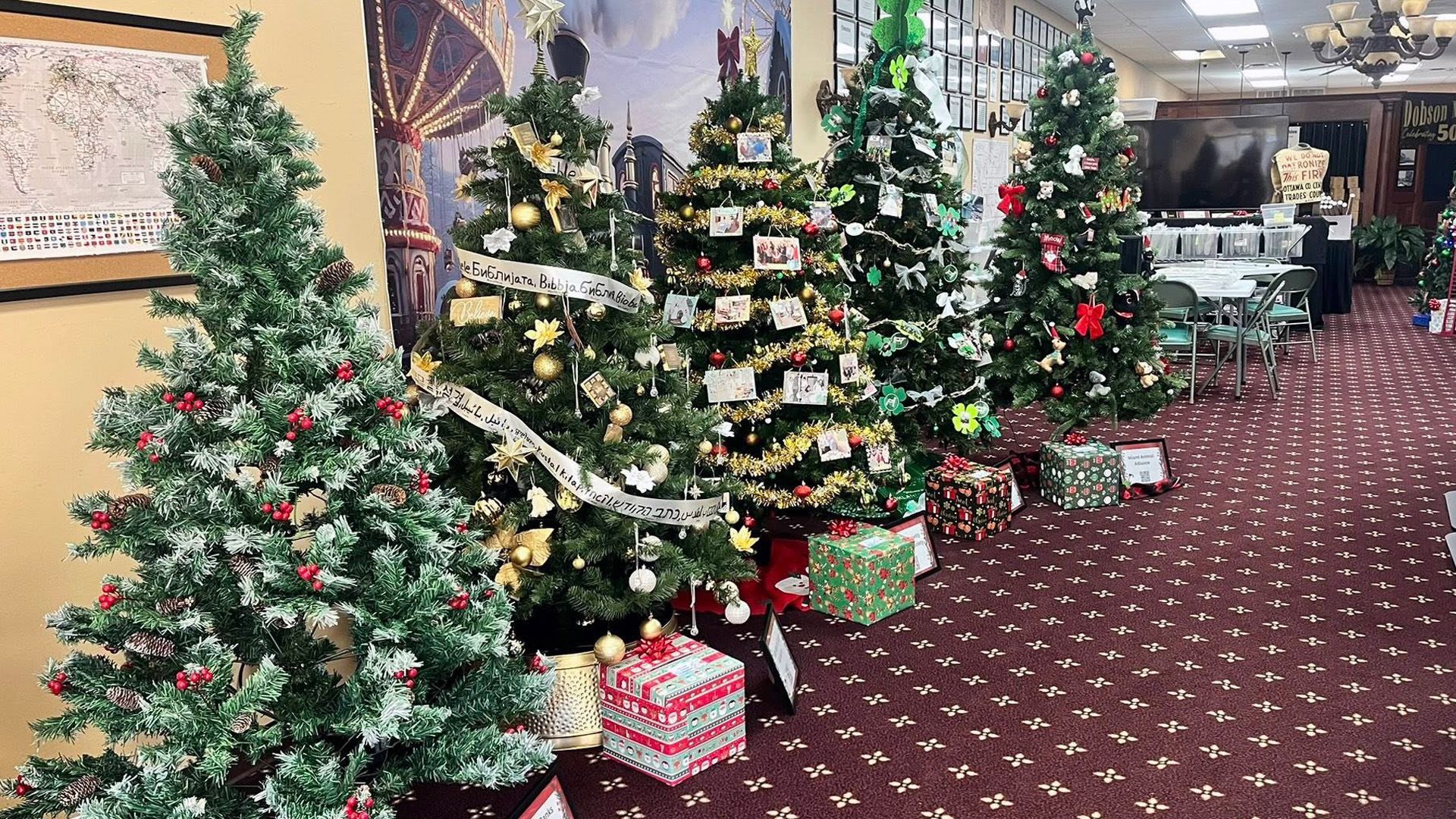 Giving Trees at the Dobson Museum representing local nonprofit and community organizations